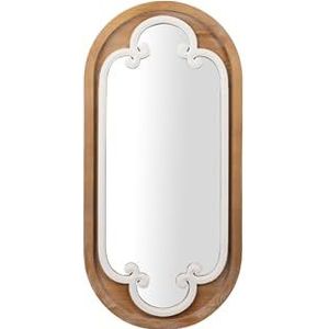 Adda Home Spiegel van natuurlijk hout, wit, 41 x 4 x 85 cm