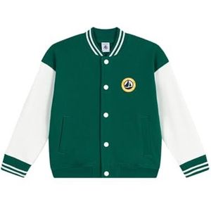 Petit Bateau Teddyjas voor kinderen, effen katoen, Evergreen/Milk, 4 Jaren