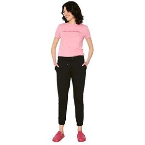Trendyol Vrouwen normale taille elastische manchet joggingbroek trainingsbroek, Zwart, M