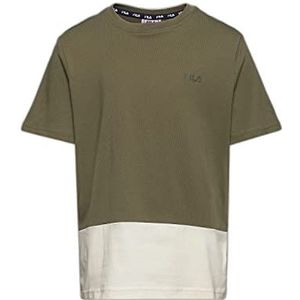 FILA Meisjes BREMERVÖRDE Tee (Blocked) T-shirt, Burnt Olive-Egret, 146/152