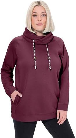 Ulla Popken - Sweatshirt - Donkere Bes - Dames - 50-52
