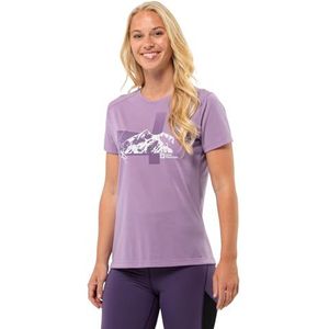 Jack Wolfskin Vonnan S/S Graphic T W T-shirt, paars, XS Dames, Paars, XS