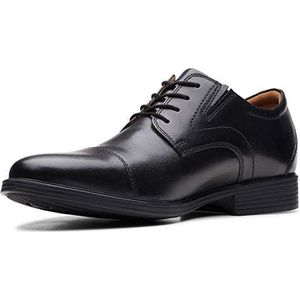 Clarks Whiddon Oxford Pet voor heren, zwart leder, 41 EU