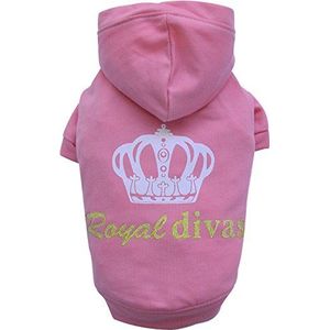 Doggy Dolly W231 capuchonshirt voor honden Roayl Divas, roze, maat: XL