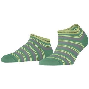 FALKE Dames Korte sokken Smart Stripe W Sn katoen kort gedessineerd 1 paar, Turkoois Ocean Green 7506, 35-38