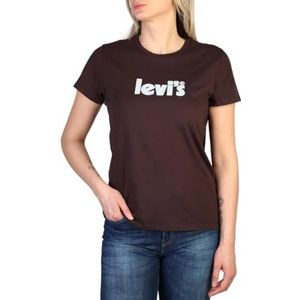 Levi's dames t-shirt The Perfect Tee, SSNL POSTER LOGO CHOCOLATE PLUM, L