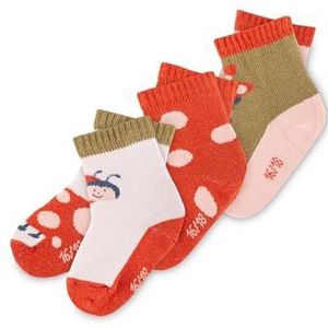 Sigikid Sokken set 3 paar kindersokken voor meisjes, rood/roze/groen, 25-27