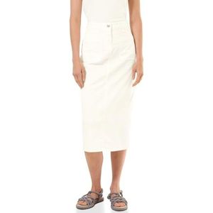 Cecil - Midi - Denim Rok - Wit - Katoenmix met Stretch