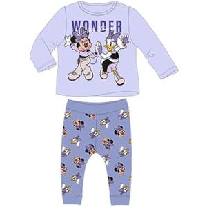 Disney 2-delige set van sweatshirt + broek voor baby's (3 tot 23 maanden), Minnie zacht en warm: sweatshirt + jogger, gemengd patroon, voor meisjes en jongens, model DIS MF 5112B606-S1-23M