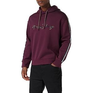 Armani Exchange Heren lange mouwen met tape, sweatshirt met capuchon, bruin, L