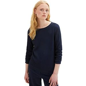 TOM TAILOR Denim Sweatshirt voor dames met vouwarm, 10668-sky Captain Blue, M