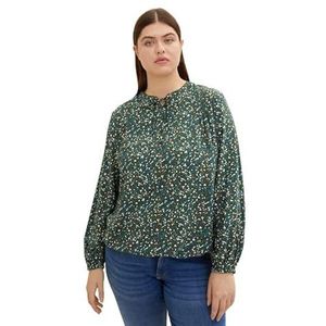 TOM TAILOR Dames Plusize blouse met vouwdetail 1034948, 30665 - Abstract Minimal Design, 48