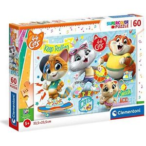 Clementoni 26063, 44 katten Supercolor puzzel voor kinderen - 60 stuks, leeftijd 5 jaar Plus