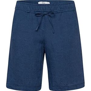 BRAX Dames Style Mel B Bermuda Pure Linen Jeans Shorts, Indigo, 34, blauw, 26W x 32L