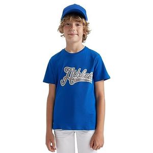 DeFacto T-shirt voor jongens, hoogwaardig en trendy T-shirt voor jongens, T-shirt voor kinderen, jongens, koningsblauw, 4-5 Jaren
