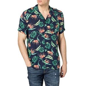 Schott NYC Shrivera overhemd voor heren, Navy Exotic, XXL