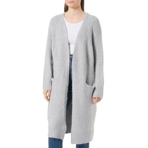 aleva Dames open gebreide cardigan 15625012-AL04, grijs, XL/XXL, grijs, XL/XXL
