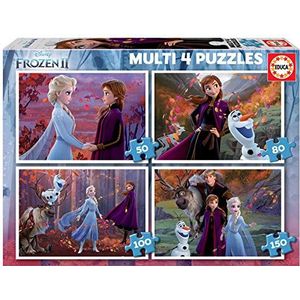 Educa Frozen 2, 4 puzzels, 50 + 80 + 100 + 150 stukjes (18640)