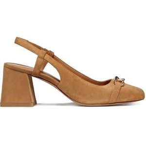 Geox - D Coronilla - Pumps - Cognac - Leer - Blokhak