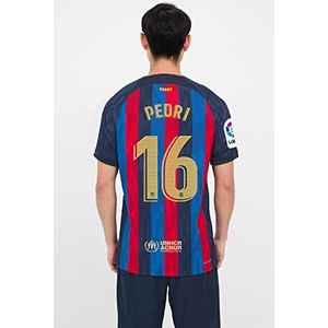 FC Barcellona Barcellona Kit Gara Away Nome en nummer PEDRI 16 Stagione 2022/20223 volwassenen, blauw/beige hemd, sesamstraat/blauw