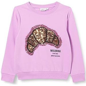 NAME IT Nkflamaria Ls Light Sweat Unb sweatshirt voor meisjes, Violet Tulle, 122/128 cm