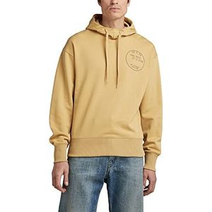 G-STAR RAW Heren Back gr Loose HDD Sw Hooded Sweatshirt, Beige/Kaki (Prairie Sand A613-D308), M