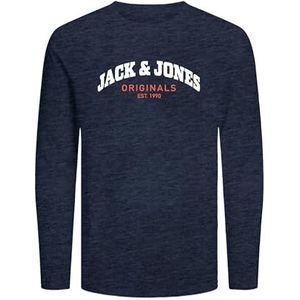 JACK & JONES Herenshirt met lange mouwen, zwart melange, XS