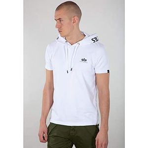 ALPHA INDUSTRIES Printed Hoody T-shirt, wit, 2 XL voor heren, Regulable, XXL
