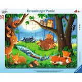 Ravensburger Kinderpuzzle - 05146 Wenn kleine Tiere schlafen gehen - Rahmenpuzzle für Kinder ab 3 Jahren, mit 35 Teilen