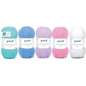 Gründl - Lisa Premium - Garen voor Breien en Haken - Pastelmix - 5 x 50 g
