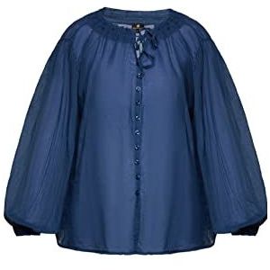 incus dames katoenen blouse, marineblauw, L