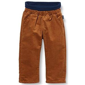 Sanetta Fiftyseven gevoerde broek voor babyjongens, cognac, comfortabele corduroy broek met een warme voering voor koude dagen.