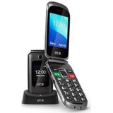 SPC Magnus - Klapmobiele Telefoon - Zwart - Voor Ouderen - Grote Toetsen - Dubbel Display - SOS-knop