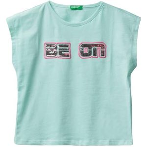 United Colors of Benetton T-shirt voor meisjes en meisjes, Blauw, 160