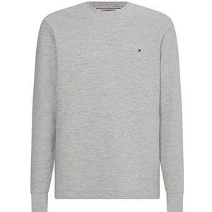 Tommy Hilfiger Heren nieuwe structuur lange mouw TEE L/S T-shirts, lichtgrijze heide, 3XL