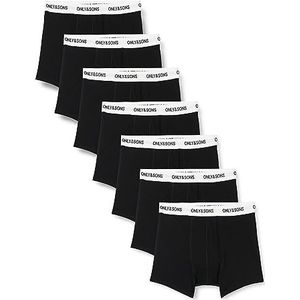 ONLY & SONS ONSFITZ SOLID Boxershorts voor heren, zwart, verpakking van 7 stuks, XS - XXL, Zwart/detail: white Waist Black Logo, XL