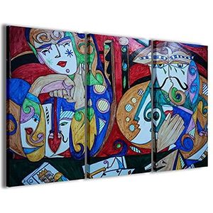 Stampe su Tela Afbeelding, abstract beeld, kleur abstract beeld, modern canvas uit 3 panelen, kant-en-klaar ingelijst, canvas, klaar om op te hangen, 90 x 60 cm