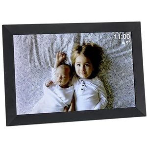 TFA Dostmann Digitale wifi-fotolijst, 10 inch, 37.1000, met FRAMEO-app, USB-aansluiting, voor video en foto's, tijd + weerweergave, eenvoudige installatie, zwart