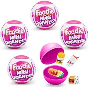 5 Surprise 77310 Foodie Mini (4 stuks) voor kinderen vanaf 3 jaar door ZURU Mystery Capsule Echte miniatuurmerken, verzamelobjecten, fastfoodspeelgoed en winkelaccessoires