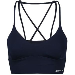 Reebok Dames Dames Strappy Crop Top in Marineblau | Fitness-Unterwäsche Mit Feuchtigkeitsableitung Training Bra, Blauw, M