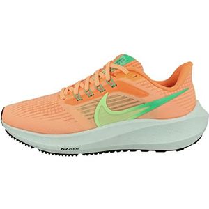 Nike Air Zoom Pegasus 39 Sneakers voor dames, Perzik Crème Groen Spook Oranje Totaal, 37.5 EU