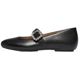 Fitflop - Delicato - Leren Mary Janes - Zwart - Met Kristallen Gesp