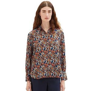 TOM TAILOR Damesblouse, 32370 - Navy Small Tie Dye Floral, 42