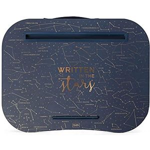 Legami - Notebook-standaard, 44 x 33,5 cm, laptop-tray, sleuf voor tablet, sterren, zacht kussen met bekleding, draaggreep aan de zijkant