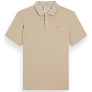 Scotch & Soda Essential Organic Cotton Pique Polo, Pebble 0795, S