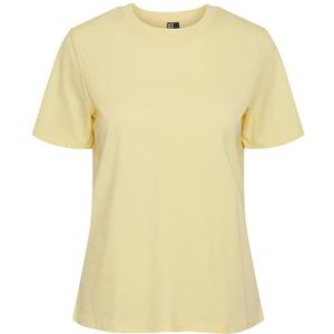 PIECES Pcria Ss Solid Tee Noos Bc T-shirt voor dames, geel (pale banana), XS