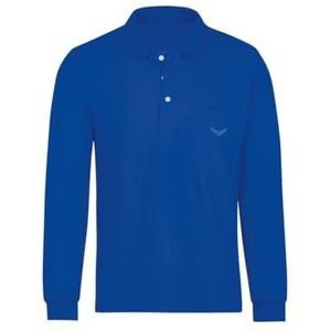 Trigema Dames poloshirt met lange mouwen van katoen, blauw (Royal 049)., M