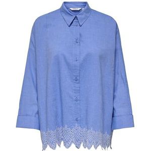 Onlgraces Tulum Ls Emb Shirt WVN, Blue Bonnet, M