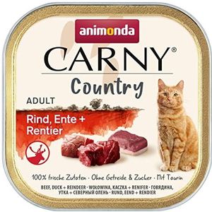 animonda Carny Adult Country kattenvoer, natvoer rundvlees eend + rendier 32 x 100 g