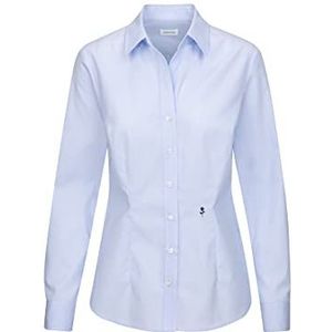 Seidensticker Hemdblouse voor dames, lange mouwen, slim fit, met patroon, strijkvrij, blouse, blauw, 36